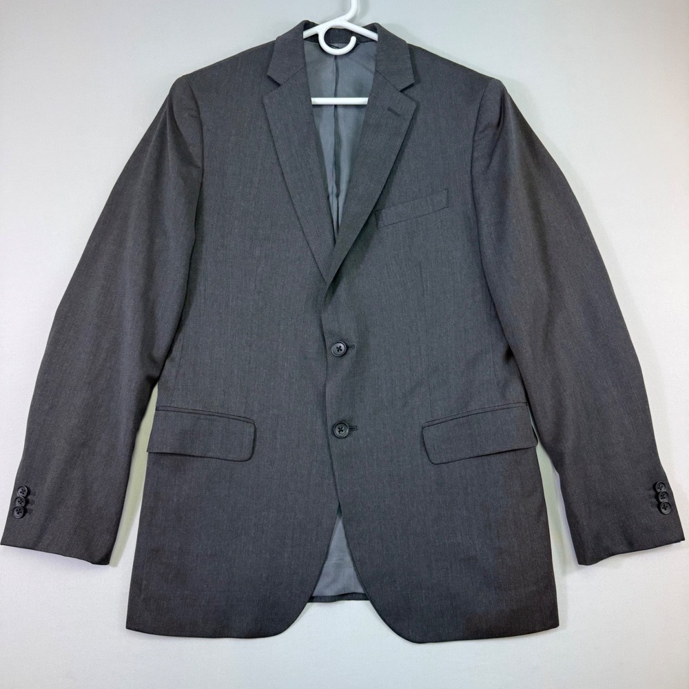 Banana Republic Blazer Men 40R Charcoal Grey Lanificio Italian Wool Tailored Fit